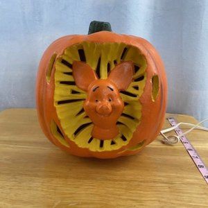 Disney Halloween Winnie Pooh PIGLET Jack O Lantern Light Foam Mold Pumpkin 1999